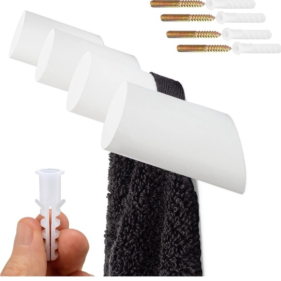 🤍White Wall Hooks with Screws Design Home Staging🤍 - Picture 1 of 7